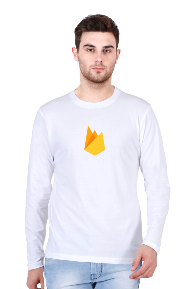 Cotysh Firebase Logo Round Neck Full Sleeve T-Shirt