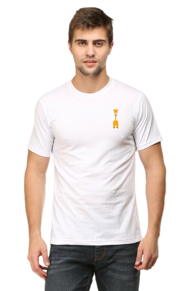 Cotysh Round Neck T-Shirt with Giraffe Logo - Left Pocket Print