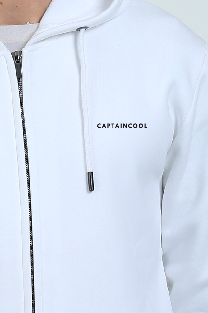 Premium Unisex Heavyweight Zip Hoodie - 'captaincool' Logo on Left Pocket