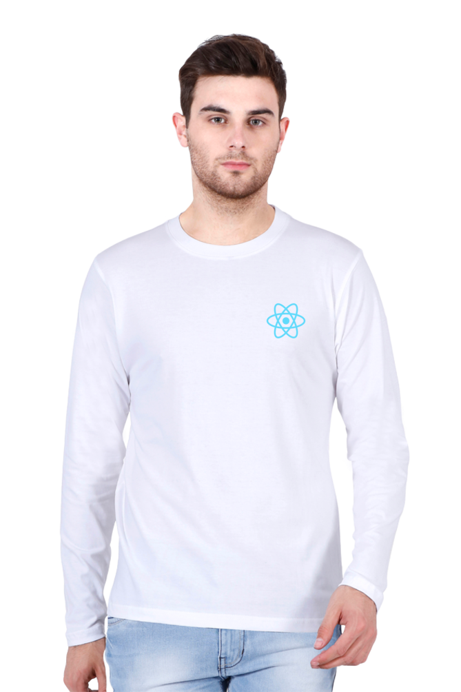React Logo Round Neck Full Sleeve T-Shirt | Cotysh