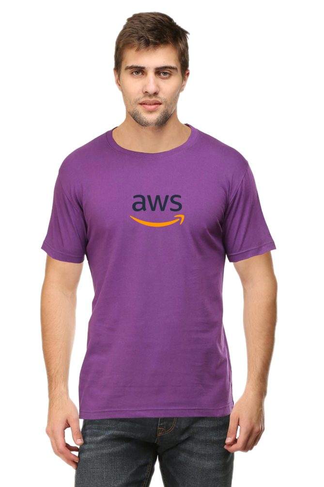 AWS Round Neck Half Sleeve T-Shirt - Premium Cotton by Cotysh