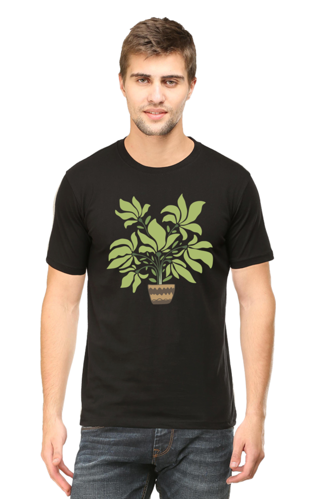 Bouquet Printed Round Neck Half Sleeve T-Shirt - Cotysh