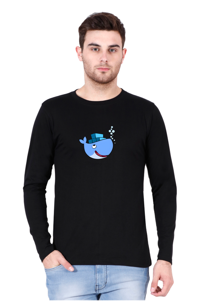 Docker Logo Round Neck Full Sleeve T Shirt Cotysh