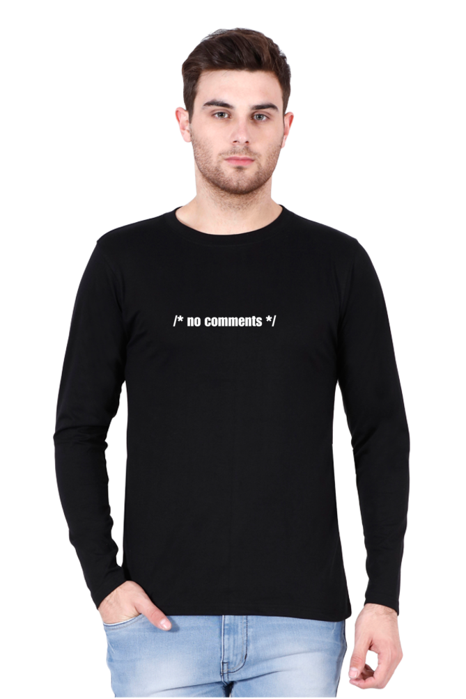 No Comments Round Neck Full Sleeve T-Shirt - Cotysh
