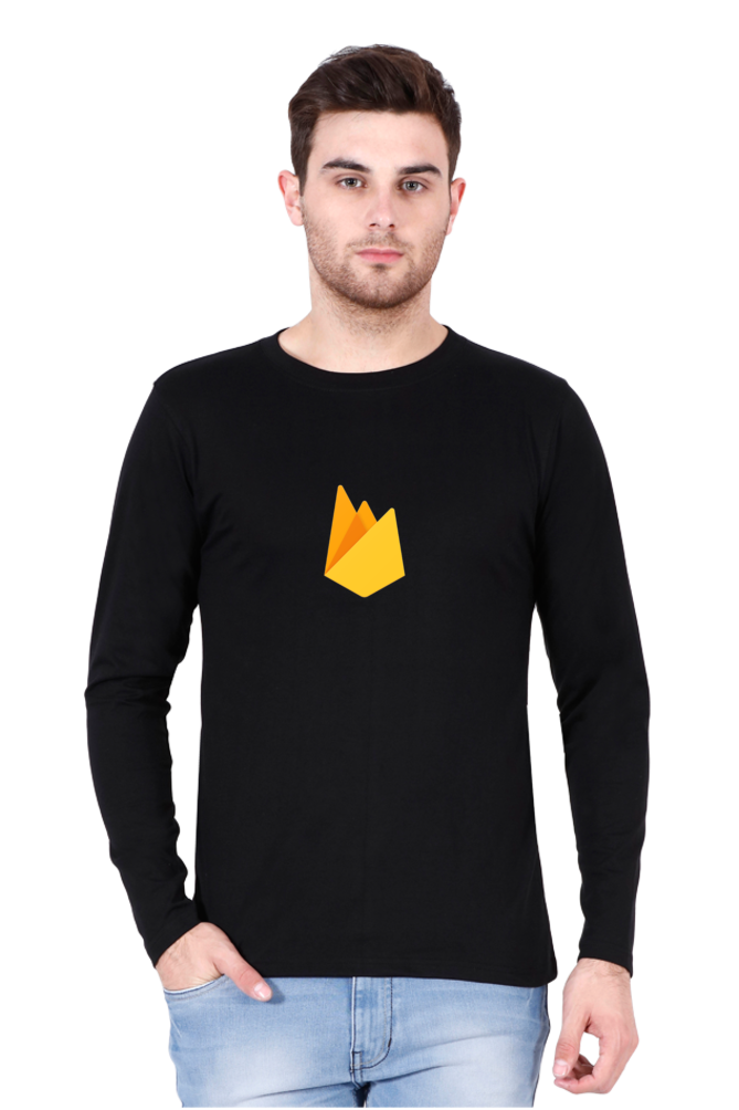 Cotysh Firebase Logo Round Neck Full Sleeve T-Shirt