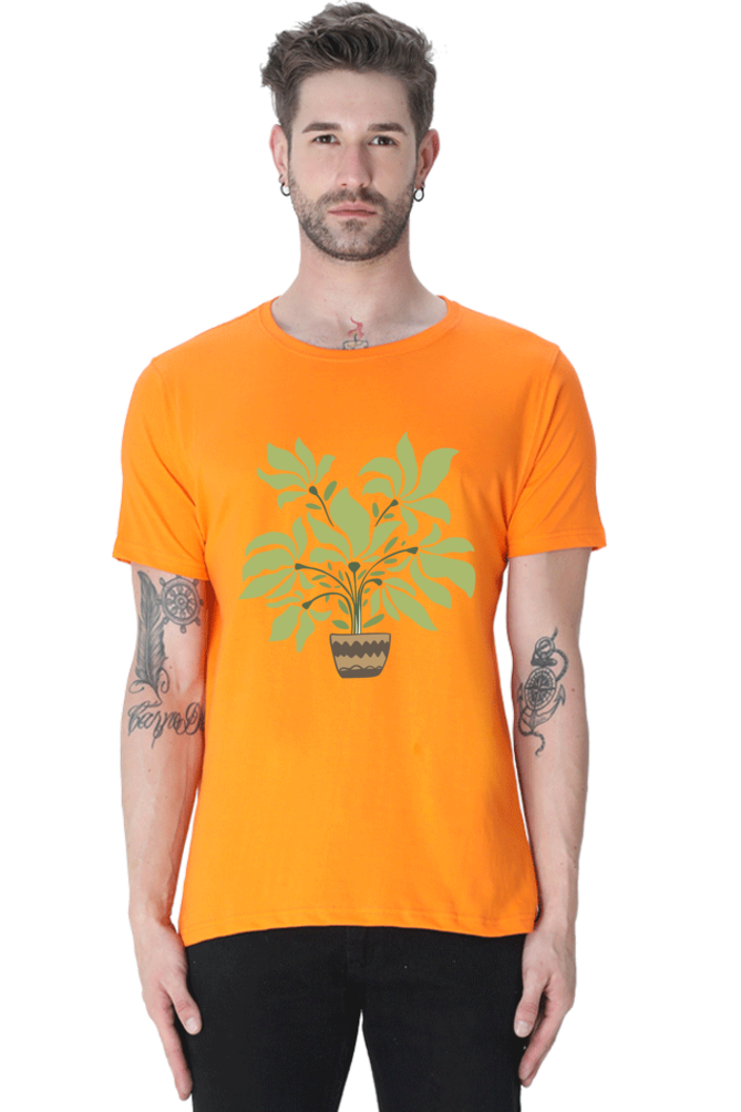 Bouquet Printed Round Neck Half Sleeve T-Shirt - Cotysh