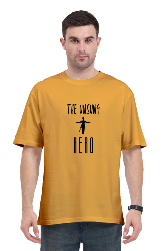Unisex Oversized Classic T-Shirt – "The Unsung Hero" Logo