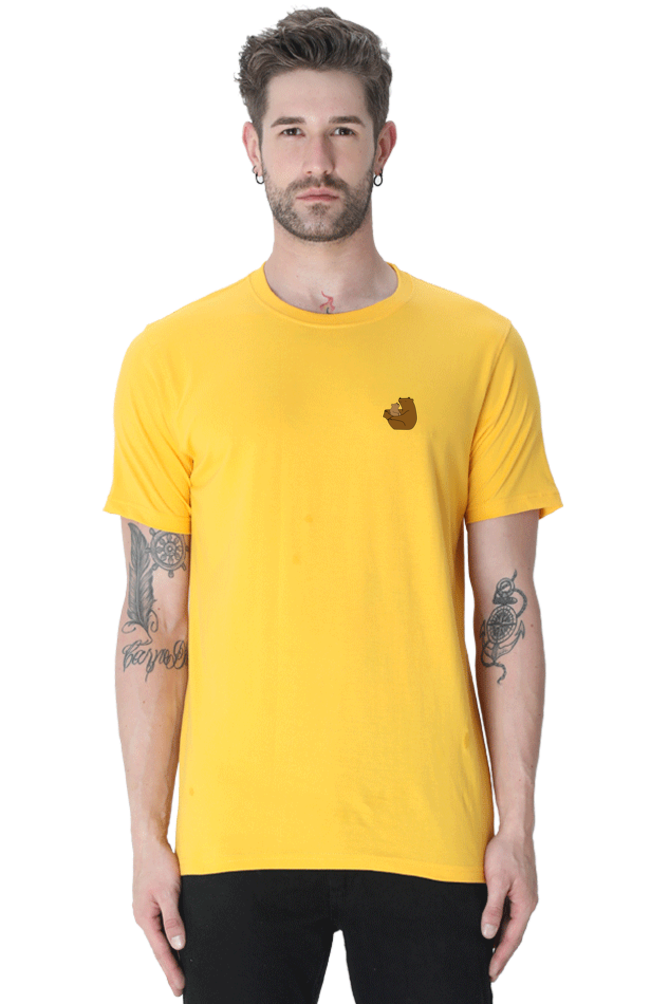 Bear Logo Round Neck Half Sleeve T-Shirt – Stylish & Comfortable | Cotysh