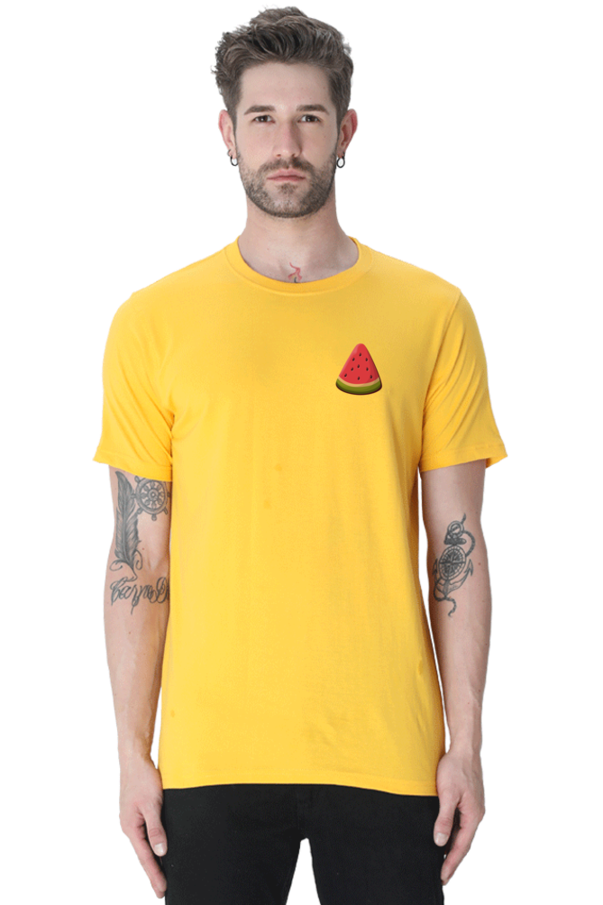 Watermelon Logo Round Neck Half Sleeve T-Shirt - Cotysh