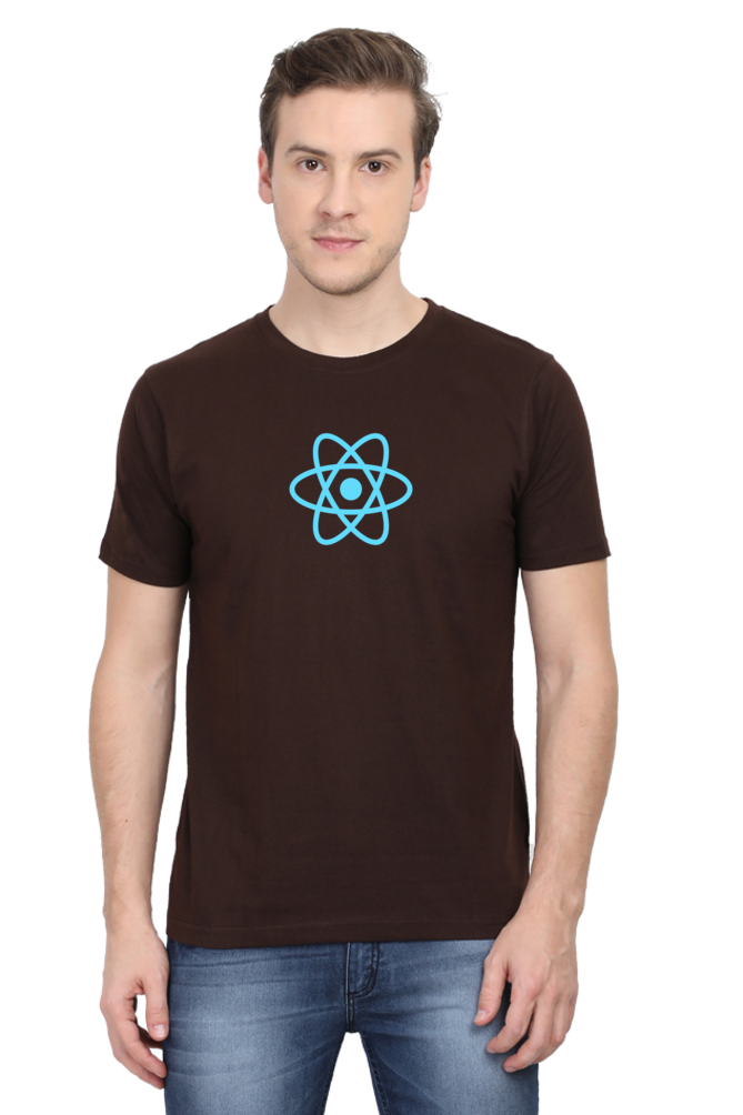 React Logo Round Neck Half Sleeve T-Shirt - Cotysh