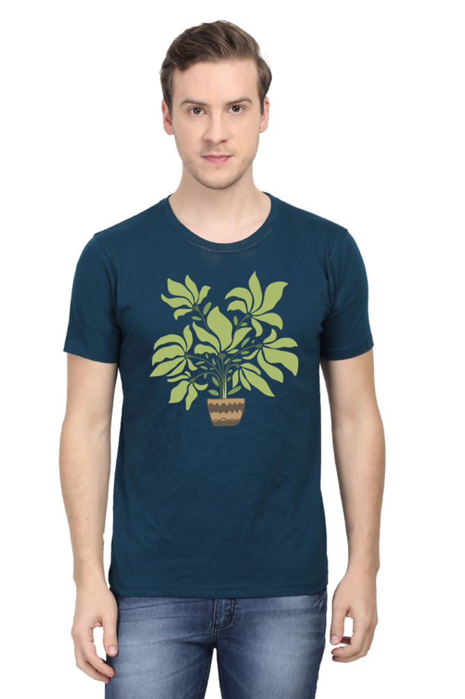 Bouquet Printed Round Neck Half Sleeve T-Shirt - Cotysh