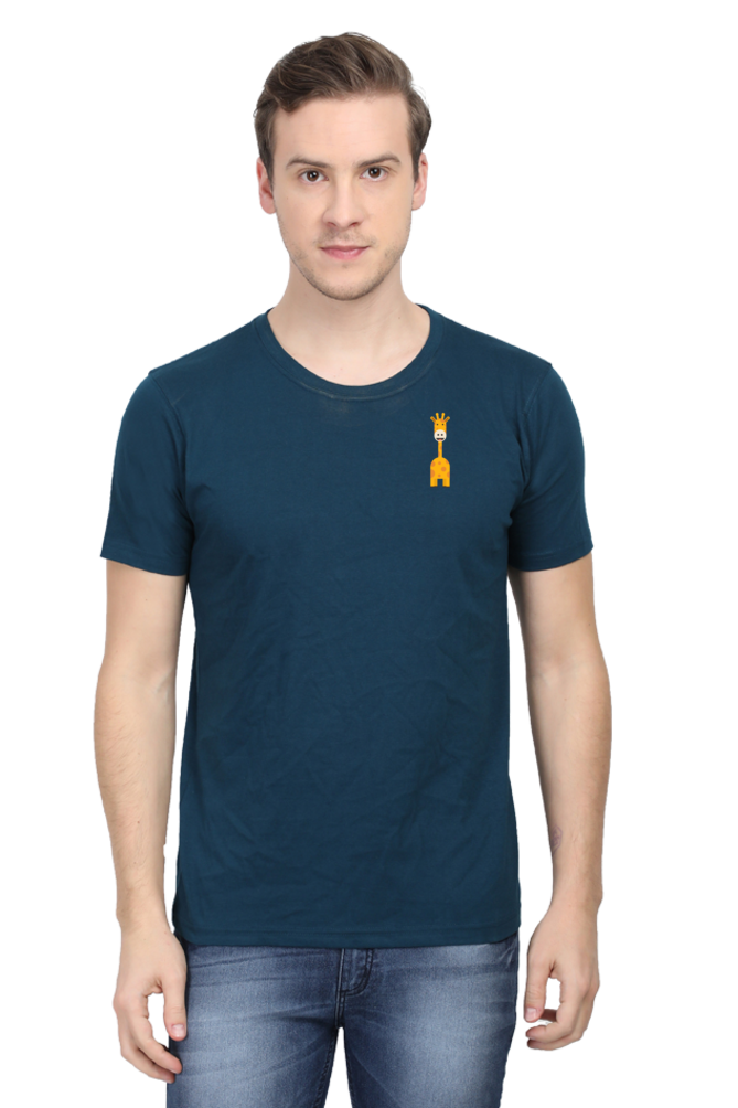 Cotysh Round Neck T-Shirt with Giraffe Logo - Left Pocket Print
