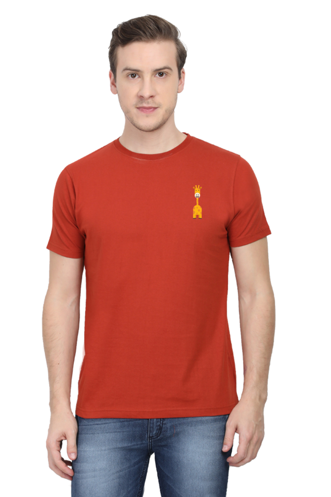 Cotysh Round Neck T-Shirt with Giraffe Logo - Left Pocket Print