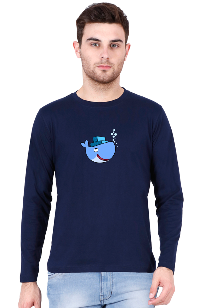 Docker Logo Round Neck Full Sleeve T-Shirt - Cotysh