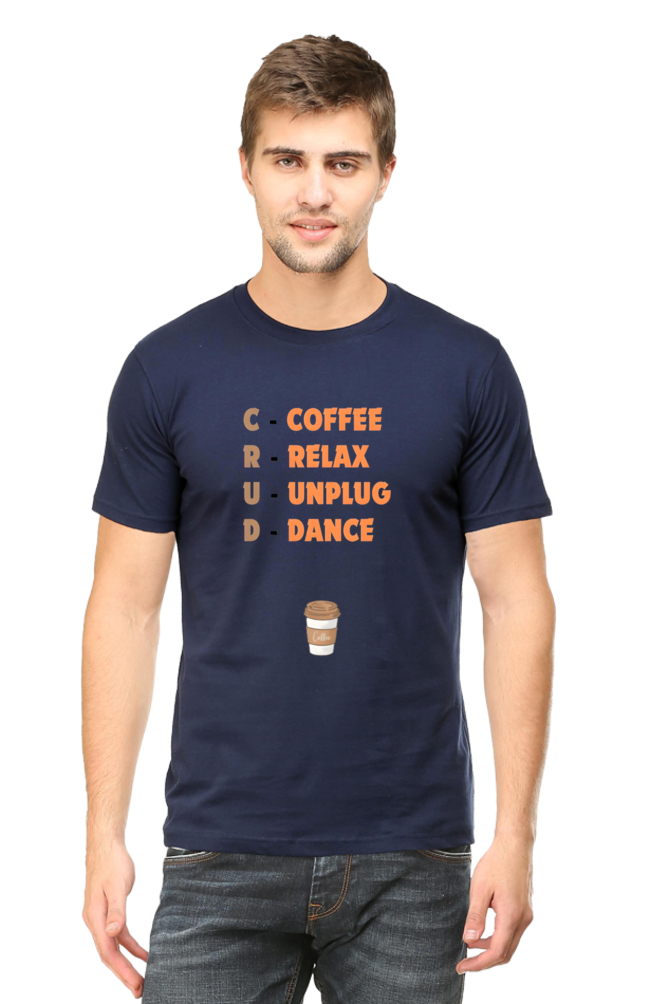 Stylish Round Neck Half Sleeve T-Shirt with "CRUD" Logo - Cotysh