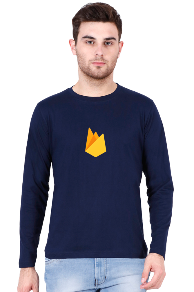 Cotysh Firebase Logo Round Neck Full Sleeve T-Shirt