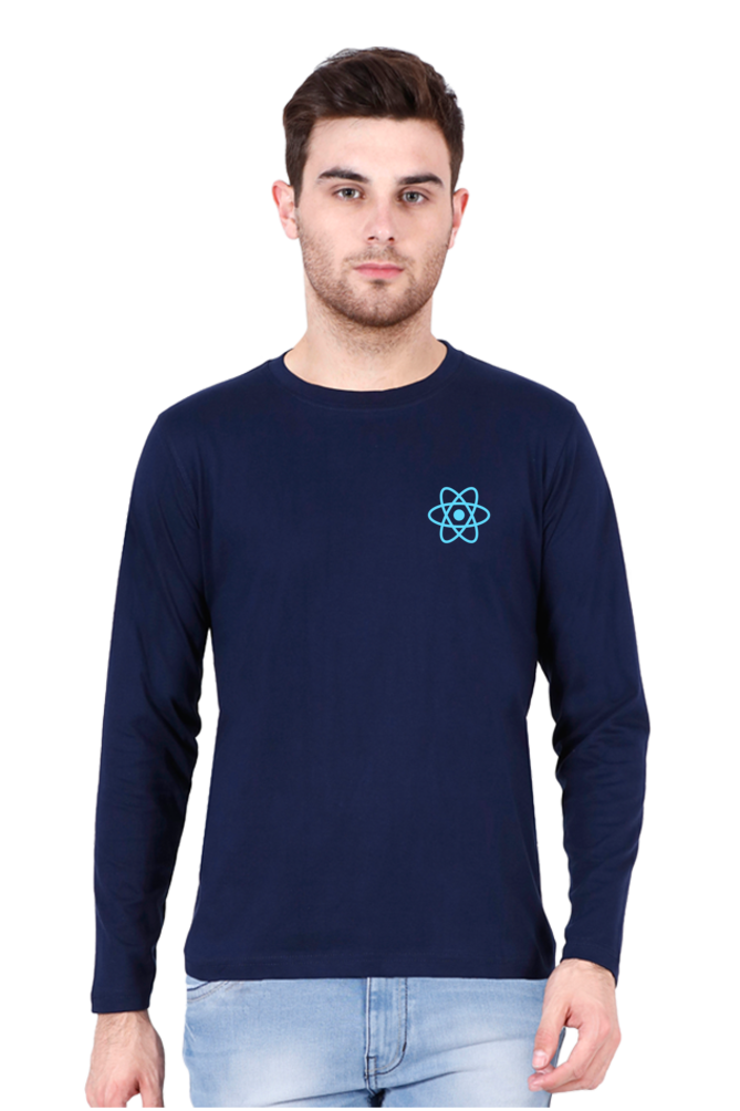 React Logo Round Neck Full Sleeve T-Shirt | Cotysh