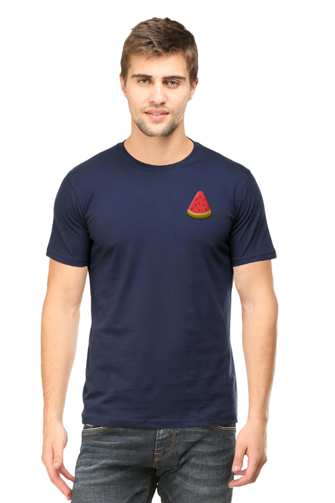 Watermelon Logo Round Neck Half Sleeve T-Shirt - Cotysh