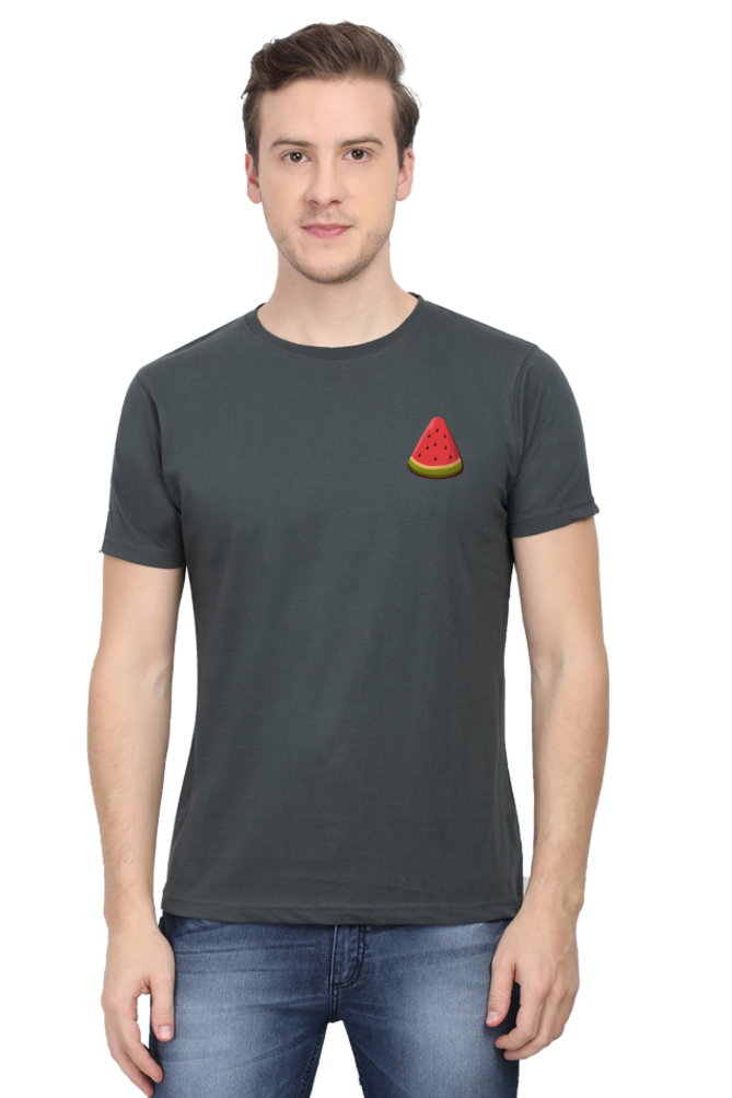 Watermelon Logo Round Neck Half Sleeve T-Shirt - Cotysh