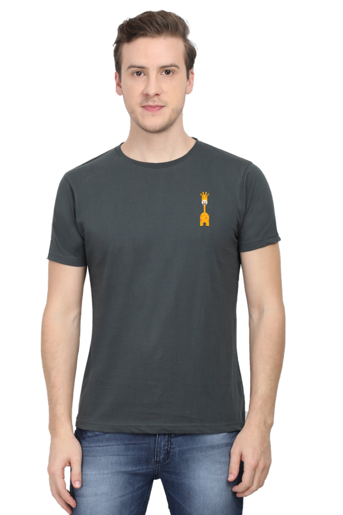 Cotysh Round Neck T-Shirt with Giraffe Logo - Left Pocket Print