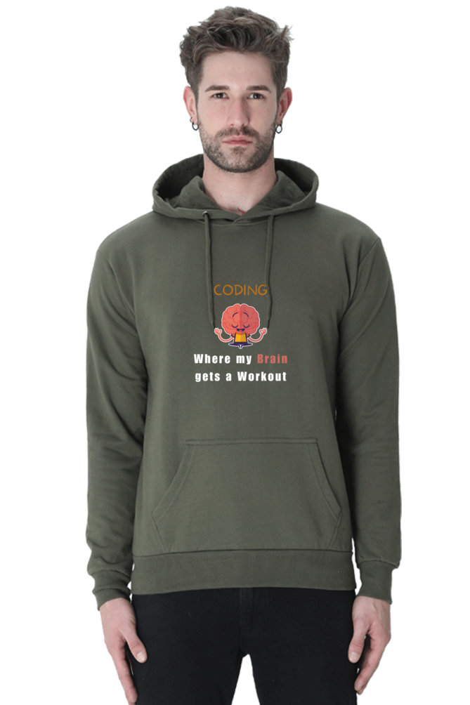 Coding Where My Brain Gets a Workout Hooded Sweatshirt | Cotysh