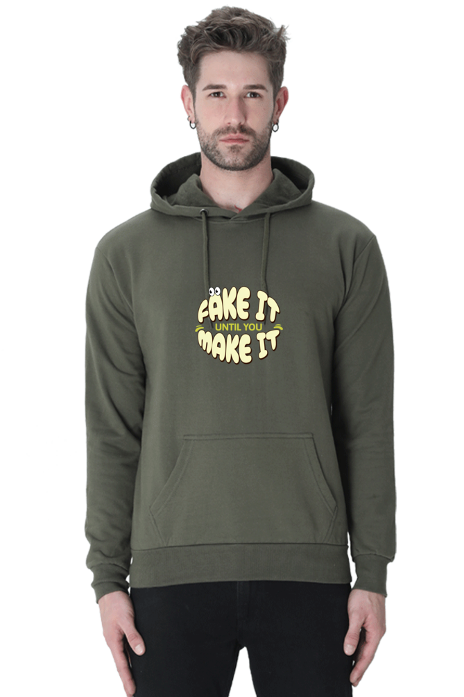 Premium Hooded Sweatshirt - "Fake It Until You Make It" Logo