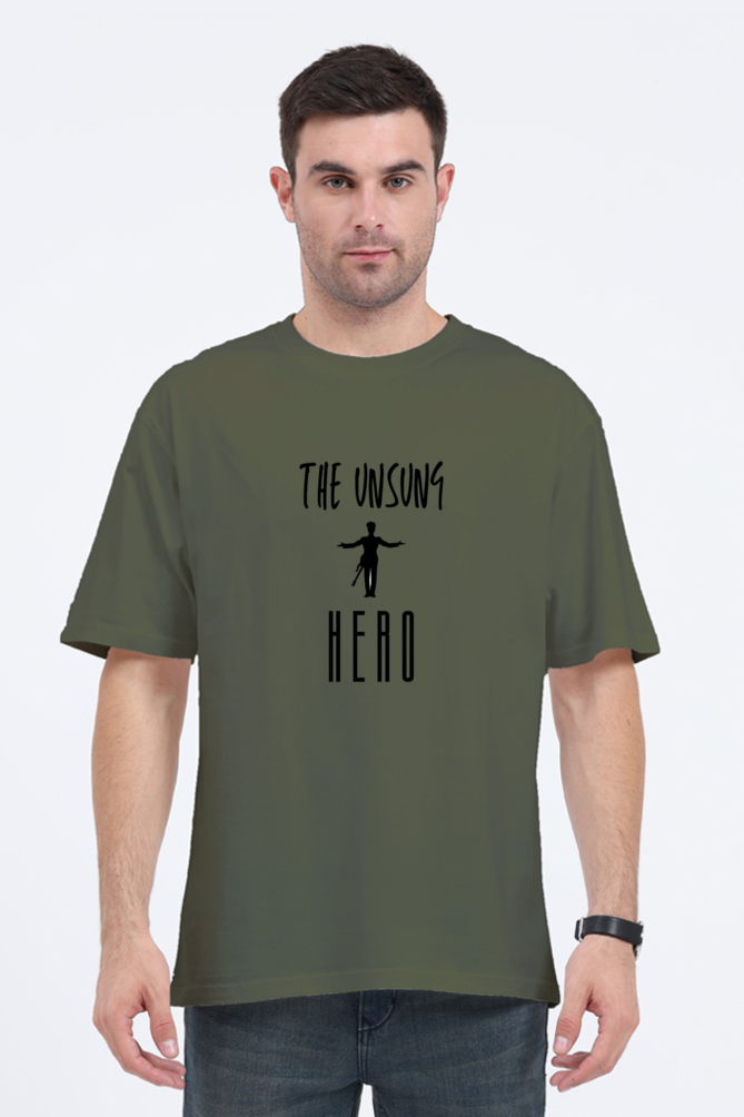 Unisex Oversized Classic T-Shirt – "The Unsung Hero" Logo