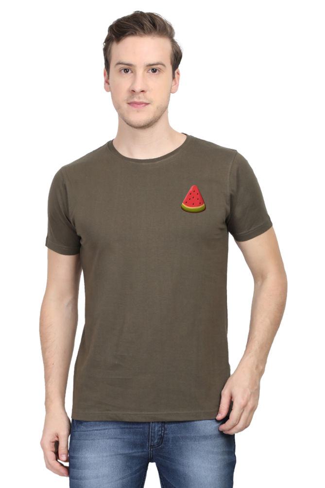 Watermelon Logo Round Neck Half Sleeve T-Shirt - Cotysh