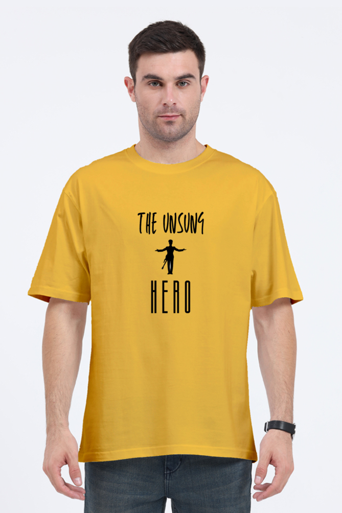 Unisex Oversized Classic T-Shirt – "The Unsung Hero" Logo