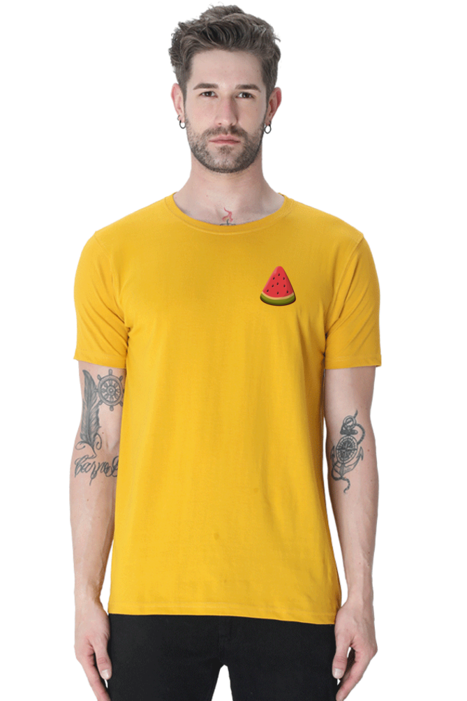 Watermelon Logo Round Neck Half Sleeve T-Shirt - Cotysh