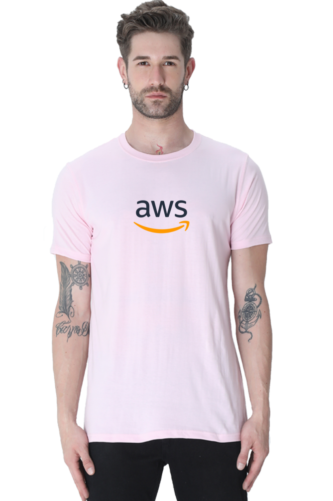 AWS Round Neck Half Sleeve T-Shirt - Premium Cotton by Cotysh