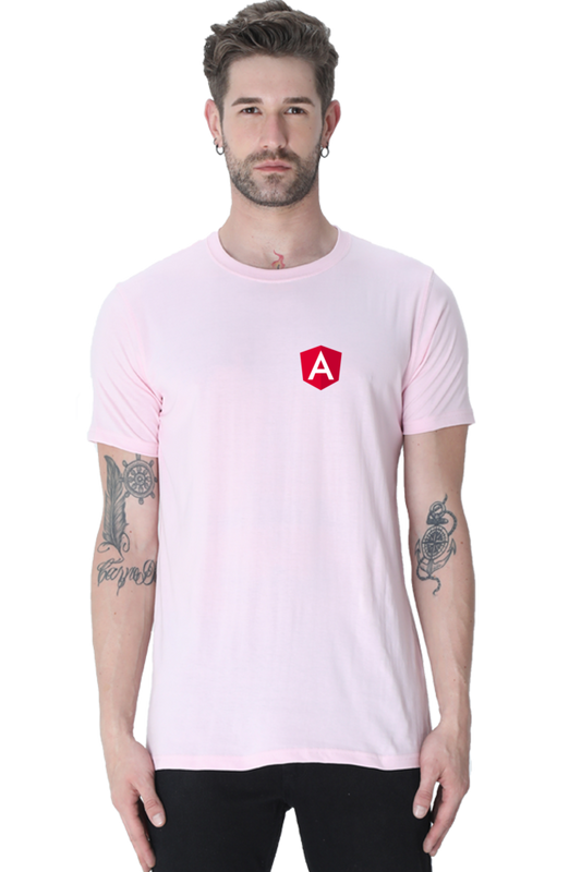 Angular Logo Round Neck Half Sleeve T-Shirt - Cotysh
