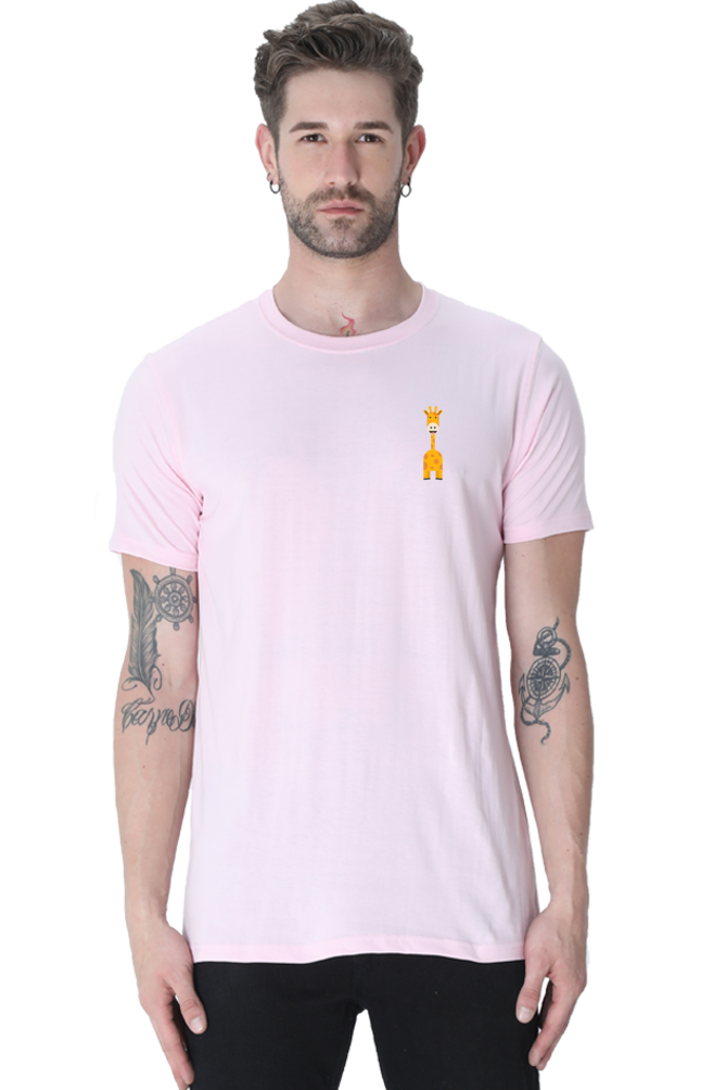 Cotysh Round Neck T-Shirt with Giraffe Logo - Left Pocket Print