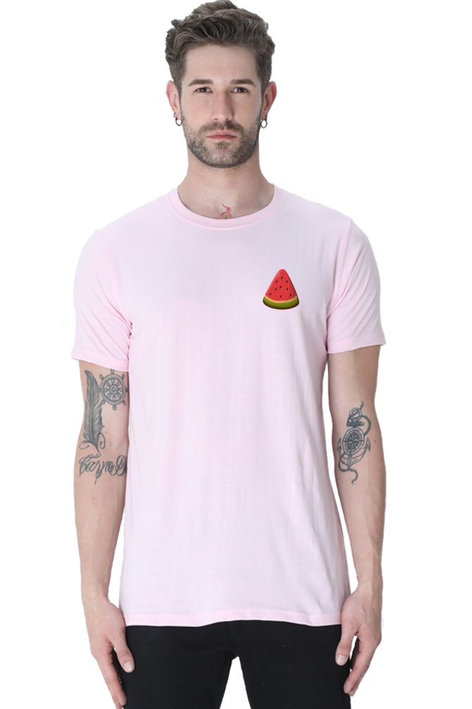 Watermelon Logo Round Neck Half Sleeve T-Shirt - Cotysh