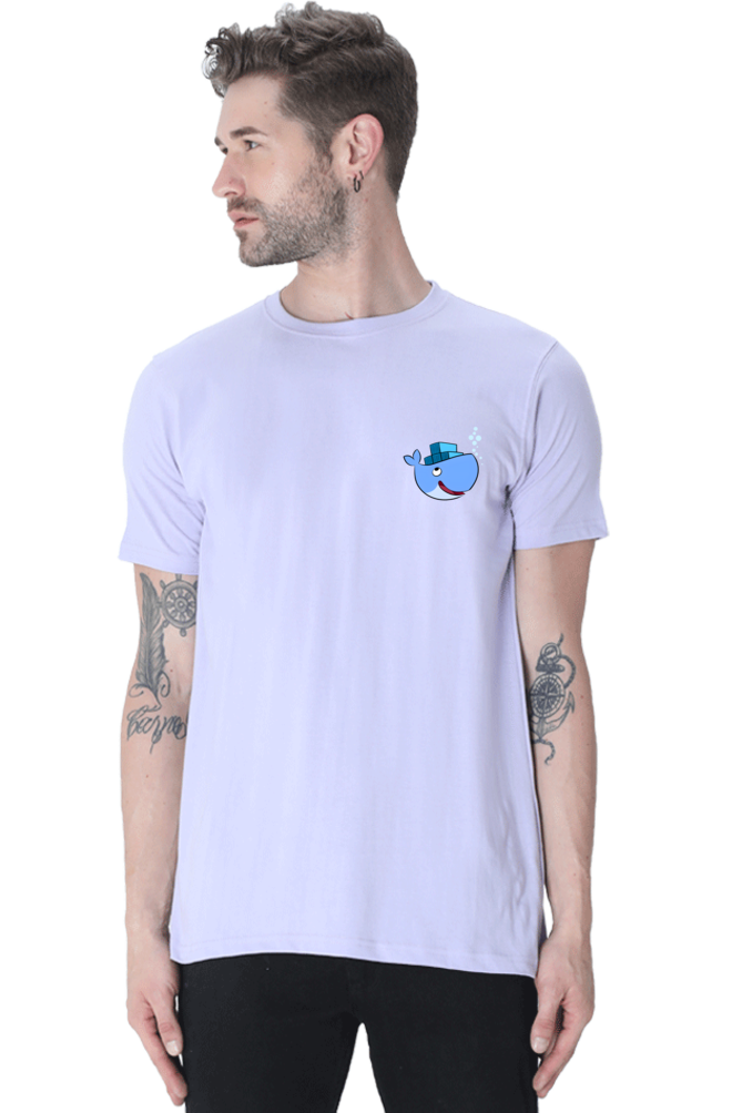 Docker Logo Round Neck Half Sleeve T-Shirt | Cotysh