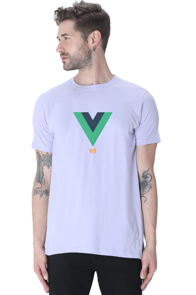 Vue Logo Round Neck Half Sleeve T-Shirt - Cotysh