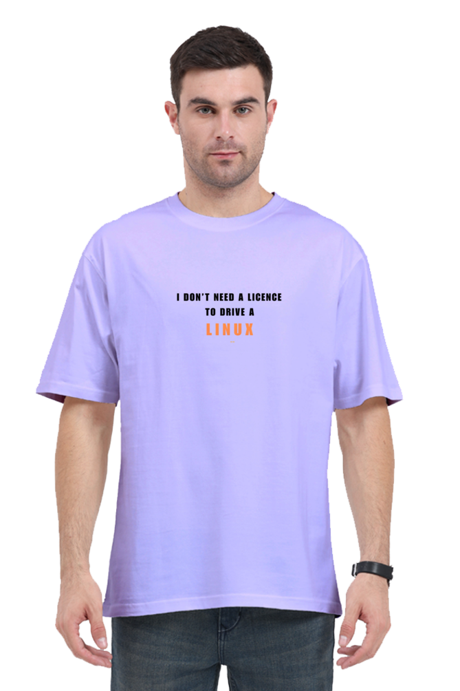 Unisex Oversized Classic T-Shirt with 'I don't need a license to drive a linux' Logo – cotysh