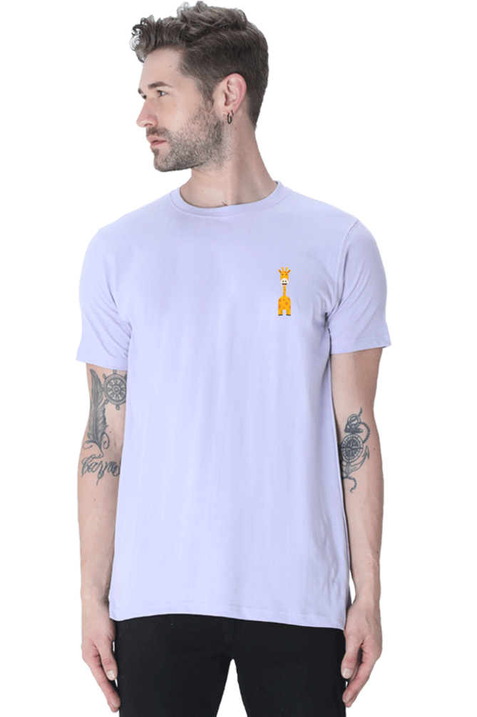Cotysh Round Neck T-Shirt with Giraffe Logo - Left Pocket Print