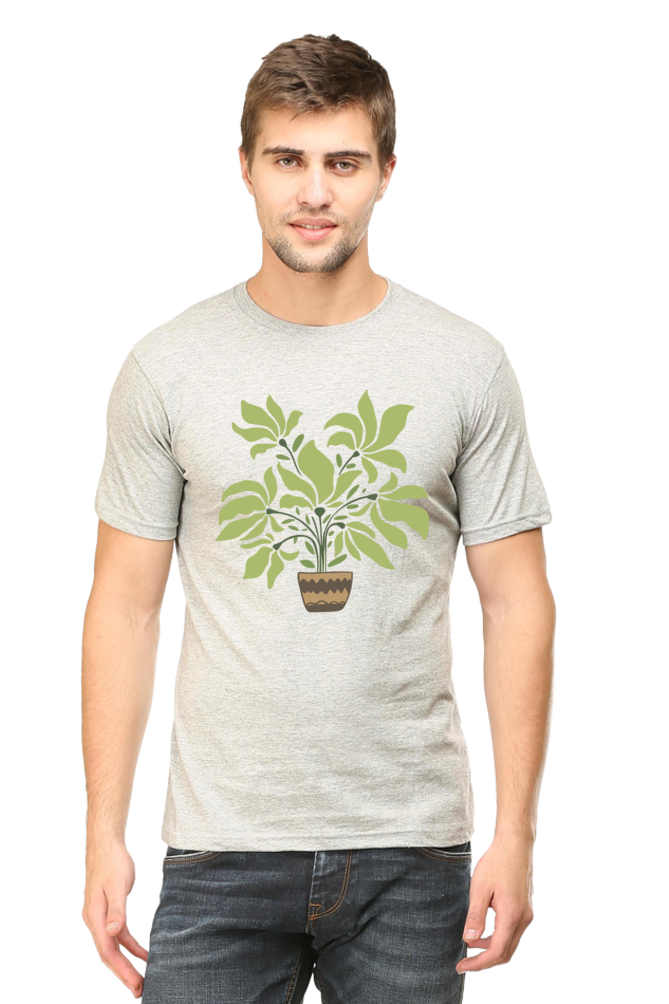 Bouquet Printed Round Neck Half Sleeve T-Shirt - Cotysh