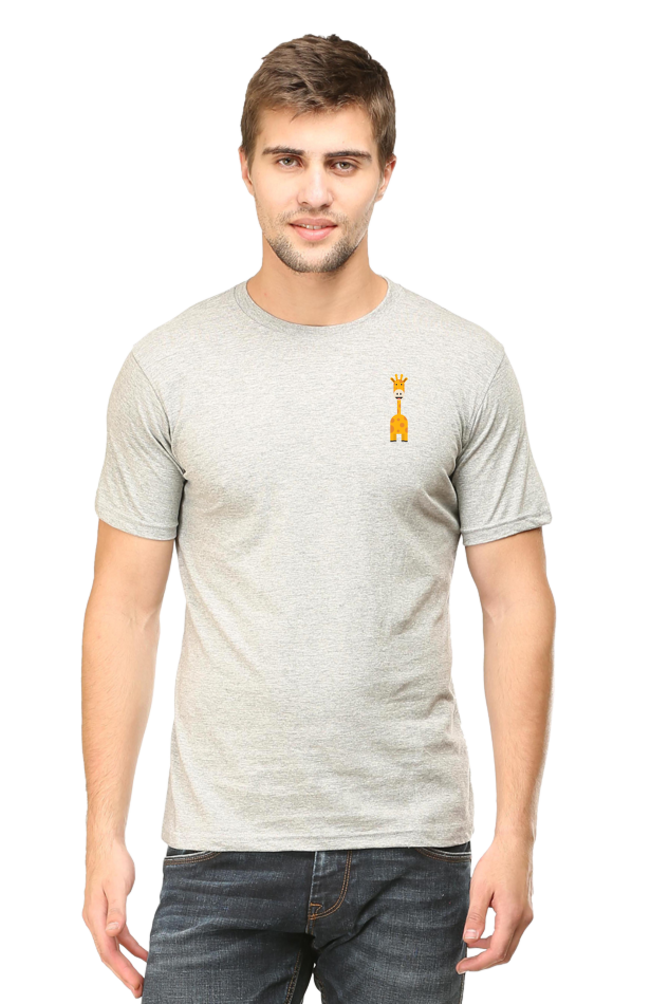 Cotysh Round Neck T-Shirt with Giraffe Logo - Left Pocket Print