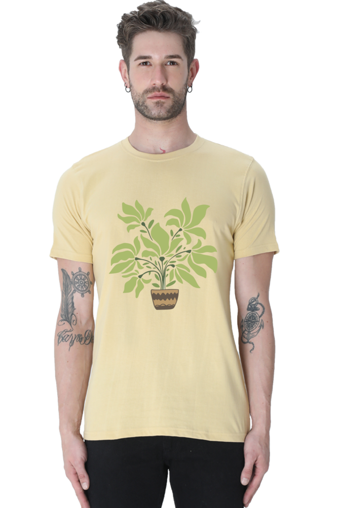 Bouquet Printed Round Neck Half Sleeve T-Shirt - Cotysh