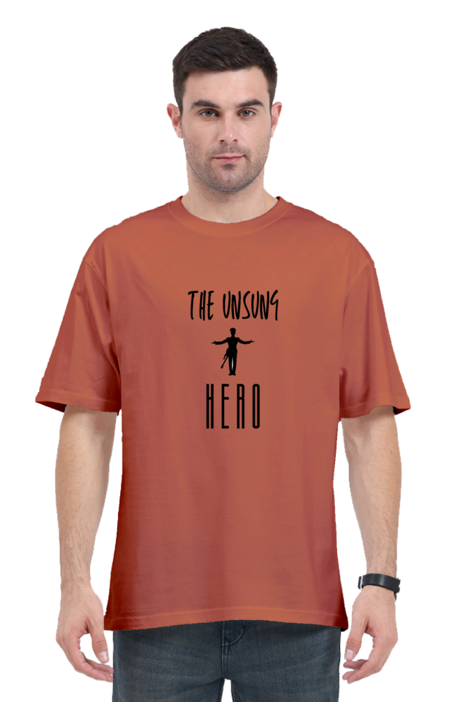 Unisex Oversized Classic T-Shirt – "The Unsung Hero" Logo