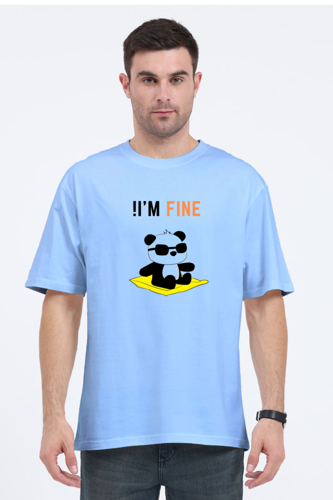 Unisex Oversized Classic 'I'm Fine' Printed T-Shirt – cotysh