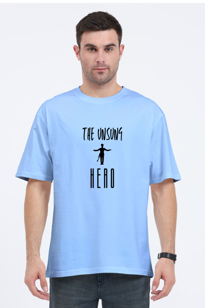 Unisex Oversized Classic T-Shirt – "The Unsung Hero" Logo
