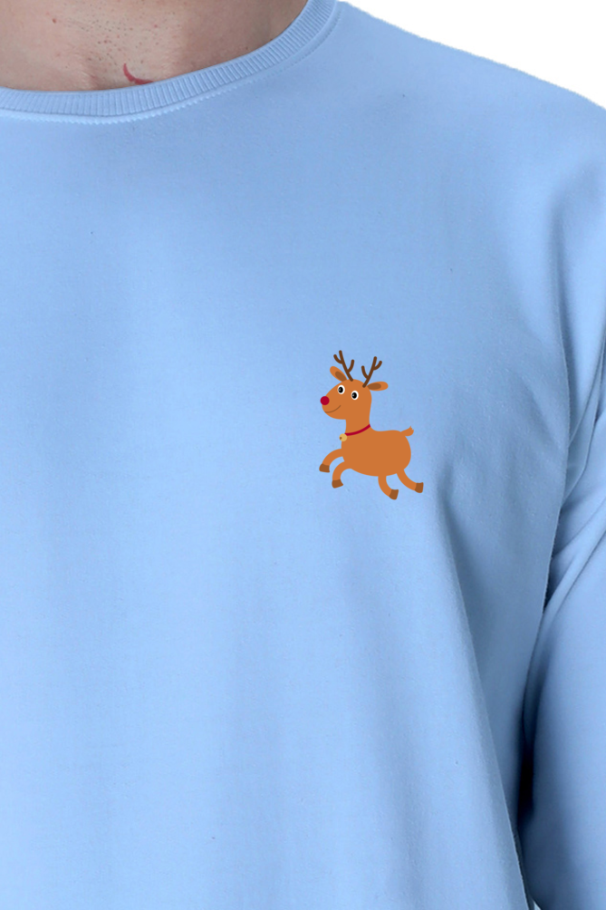 Premium Christmas Deer Sweatshirt – Left Pocket Logo | Cotysh