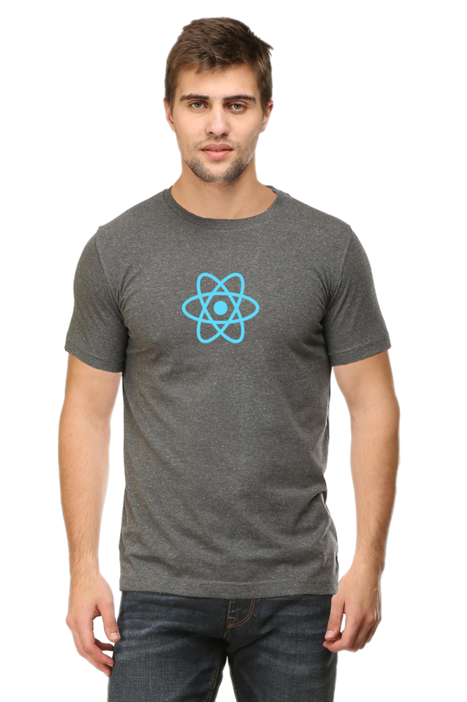 React Logo Round Neck Half Sleeve T-Shirt - Cotysh