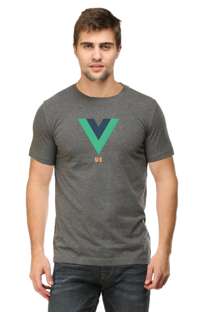 Vue Logo Round Neck Half Sleeve T-Shirt - Cotysh