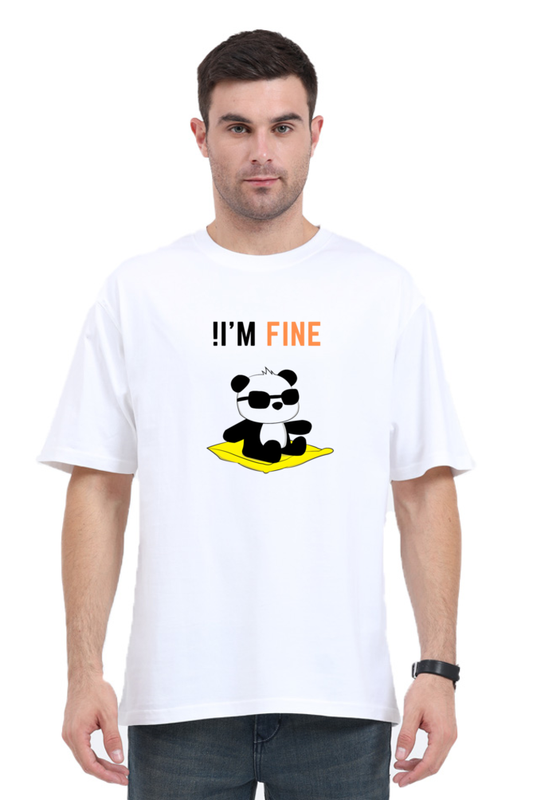 Unisex Oversized Classic 'I'm Fine' Printed T-Shirt – cotysh
