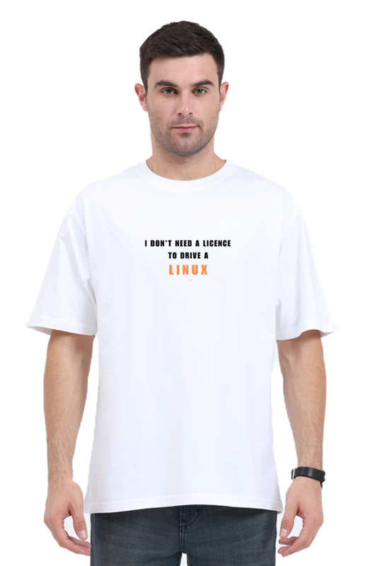 Unisex Oversized Classic T-Shirt with 'I don't need a license to drive a linux' Logo – cotysh