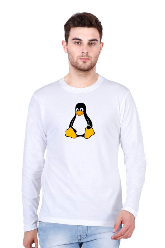 Trendy Penguin Logo Full Sleeve Printed T-Shirt – cotysh